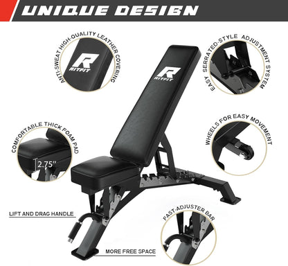 Multi-Function Garage & Home Gym Package Includes 1200LBS Power Cage PPC03/P3 with Cable Crossover System, Weight Bench, Olympic Barbell Weight Set, Full Body Workout